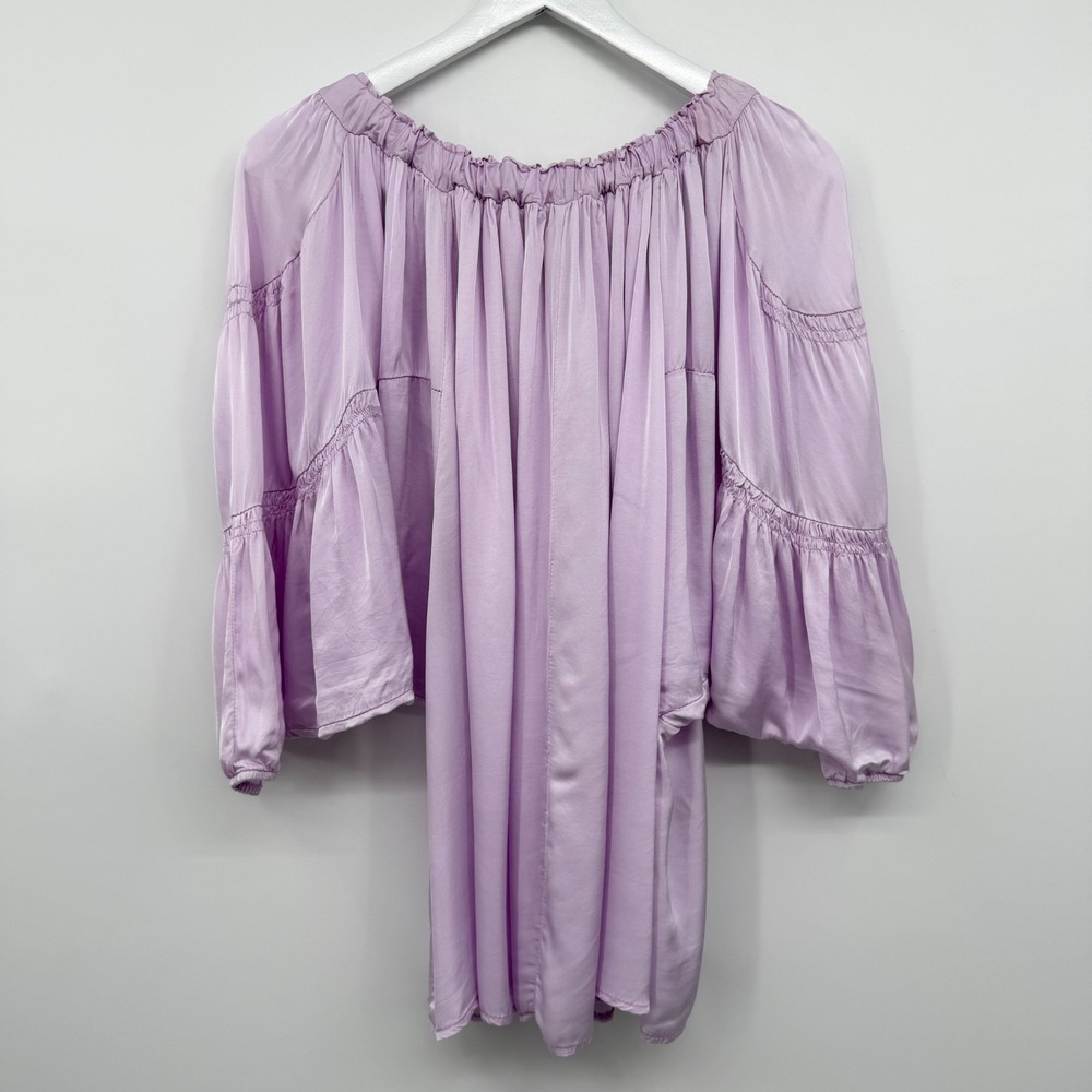 Sofia Made in Italy Top Shirt Blouse One Size Andy Off Shoulder Satin Coquette - Picture 11 of 14